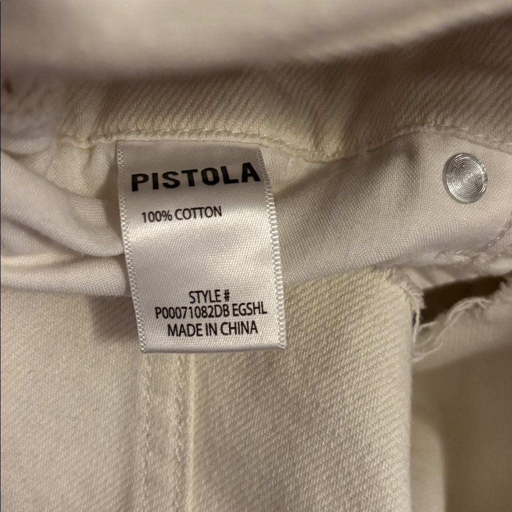 Pistola Nina Cotton Denim Mini Dress in Eggshell Size Small - Picture 12 of 13